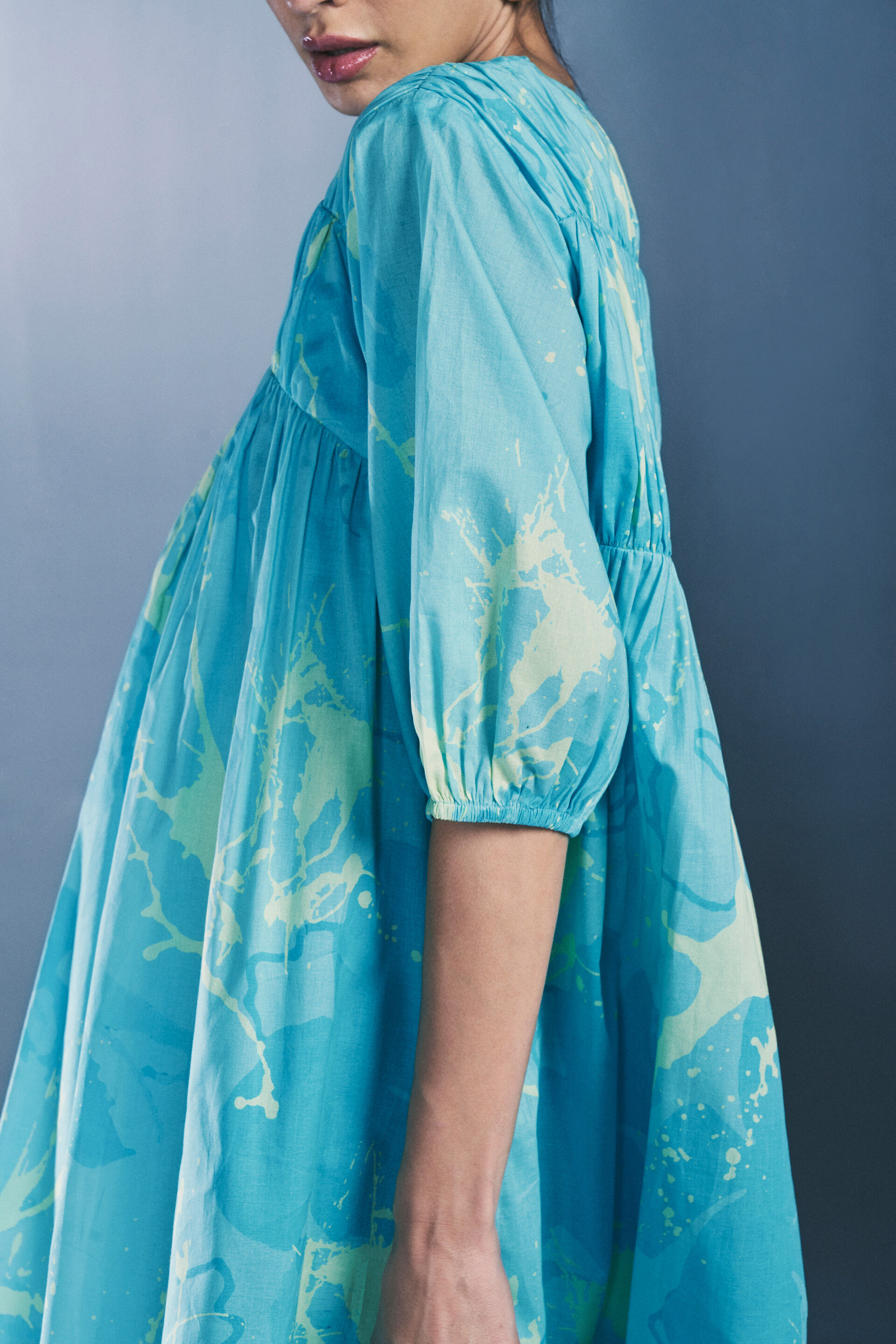 Turquoise Diaries Cotton Dress, Turquoise, image 7